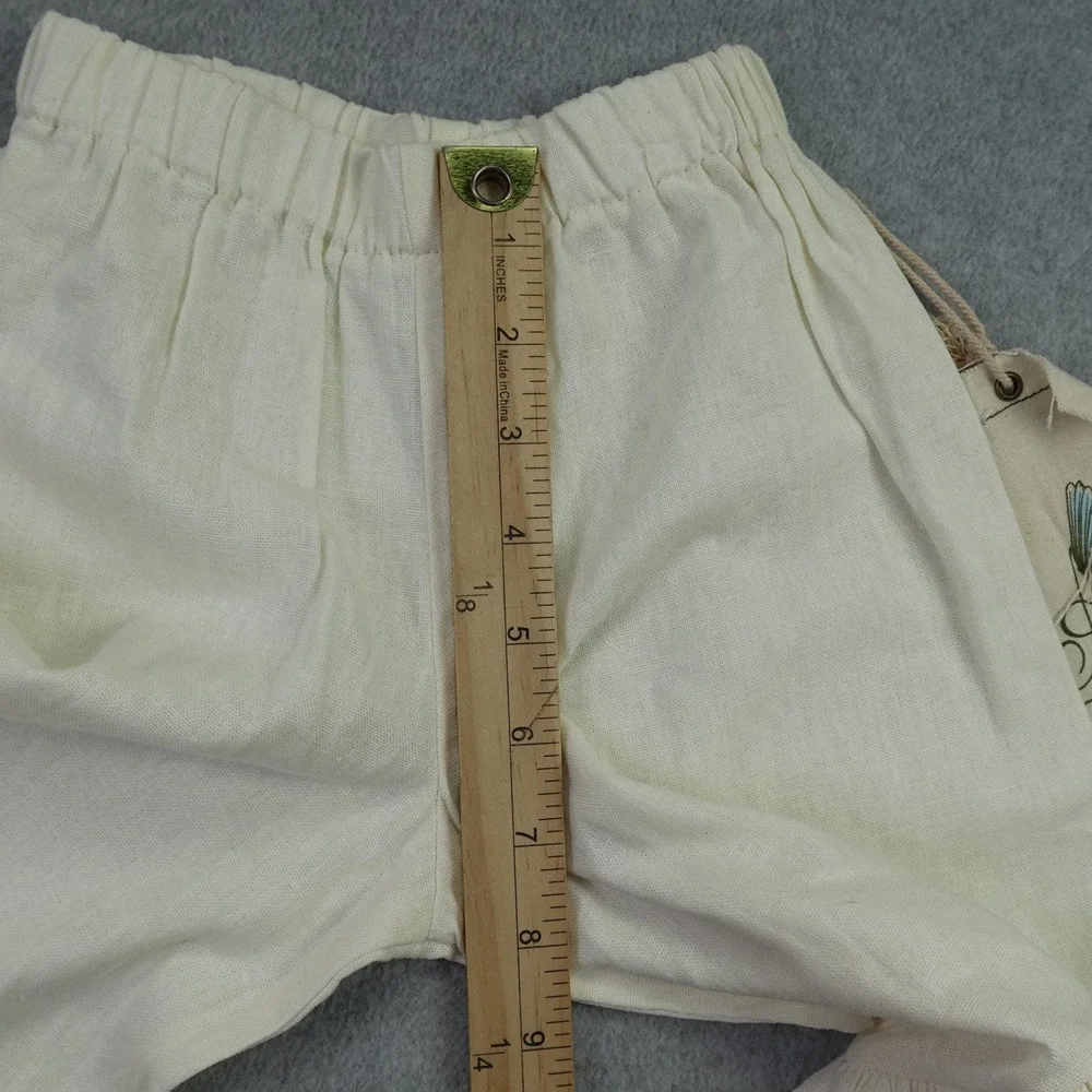 A.Bird Ruffle Outfit Set Girls 2/3 Cream Black Boutique Linen Lacy Pant